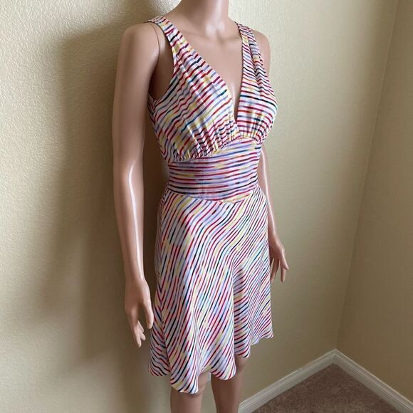 Diane Von Furstenberg Rolanda Fruit Striped Silk Dress Size 6 - Picture 6 of 7